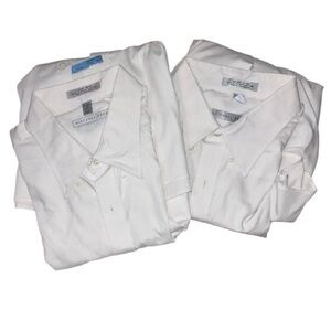 Geoffrey Beene White Men's Dress Shirt - Classic Point Collar- Set of 3